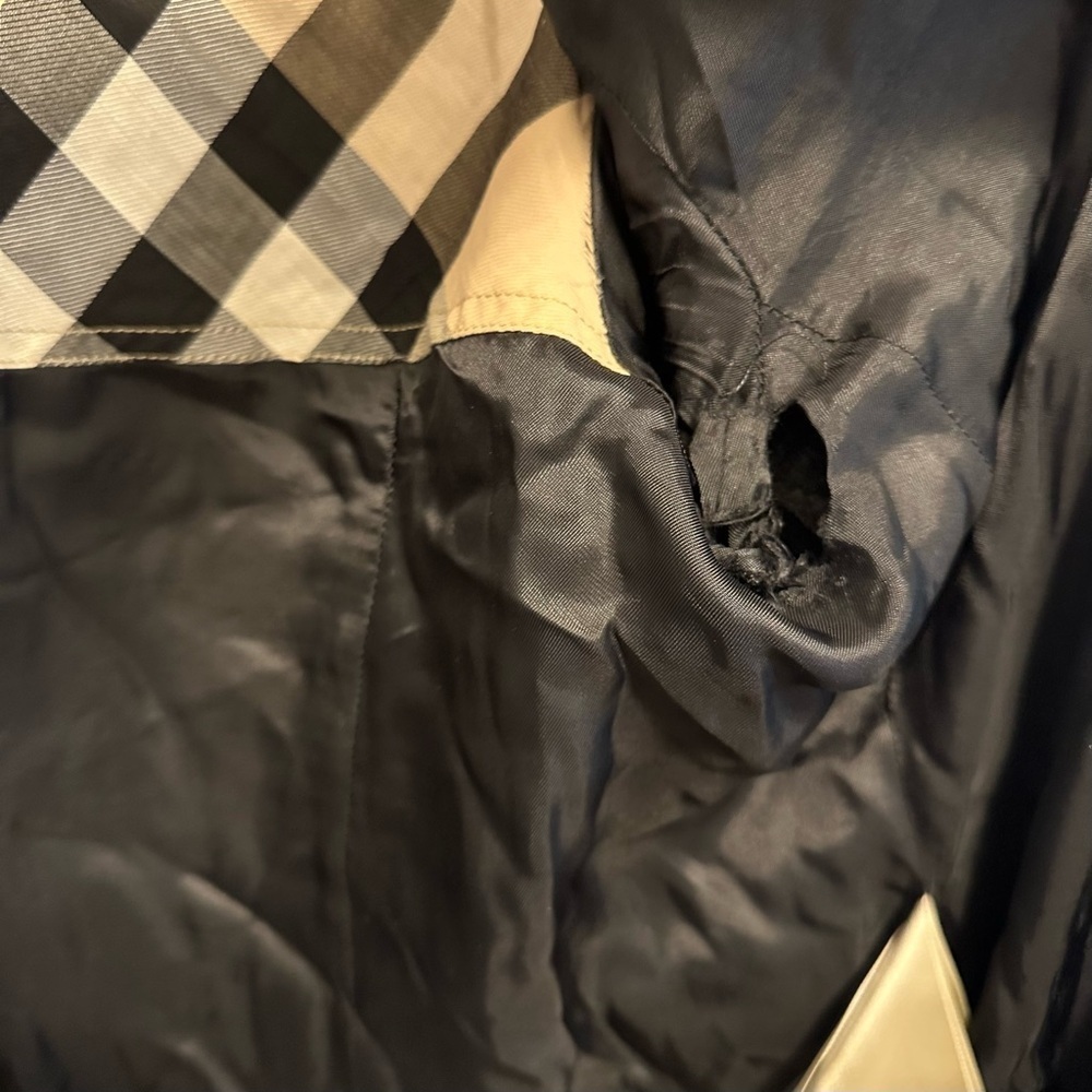 Burberry Brit Rushfield Wool Cashmere Blend Black Trench Coat 4 Shearling Collar - Picture 13 of 16